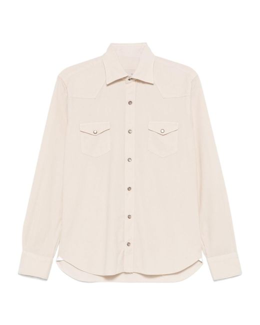 Barba Napoli Natural Texan Dandy Western Shirt for men