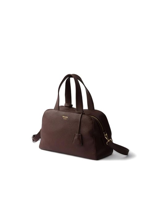 Prada Brown Zipper Shoulder Bag