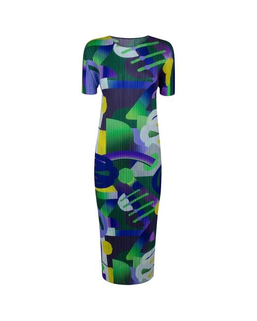 Pleats Please Issey Miyake Blue Pleats Please Issey Miyake Playground Dress