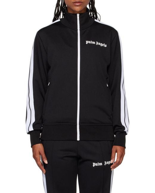 Palm Angels Black Side-Stripe Track Jacket