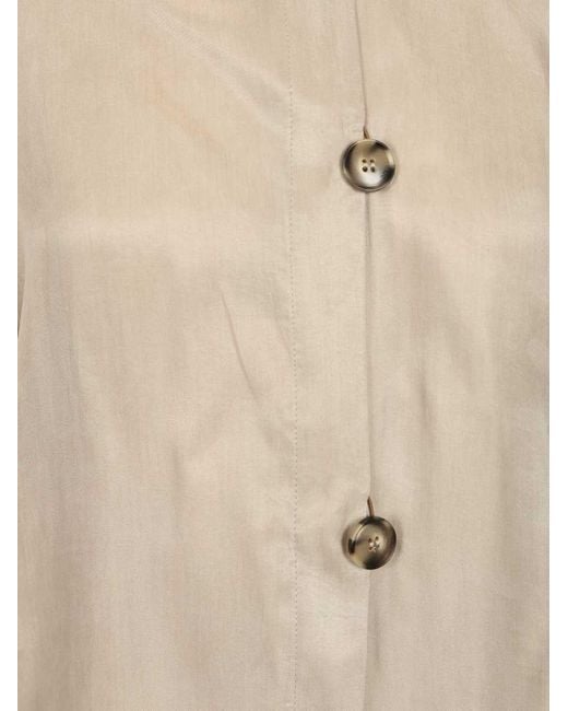 Emporio Armani Natural Stand-Collar Button Shirt