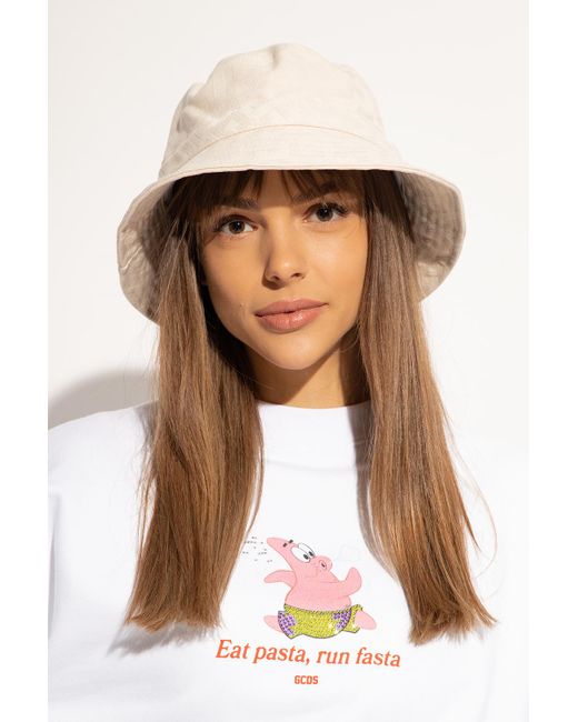 Gcds White Monogram Drawstring Bucket Hat