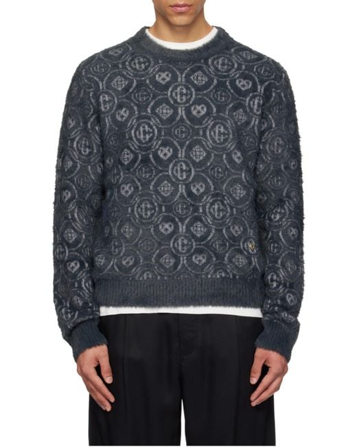 Casablanca Black Logo-Pattern Knitted Jumper for men