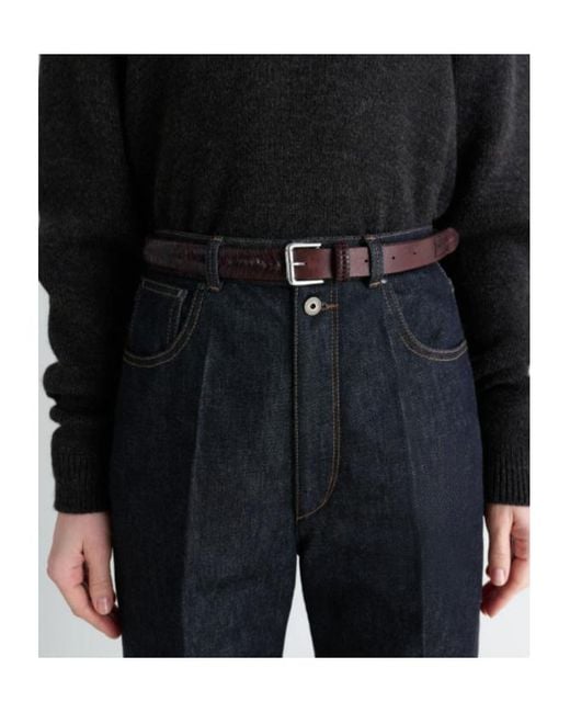 Lemaire White Braided Buckle Belt for men