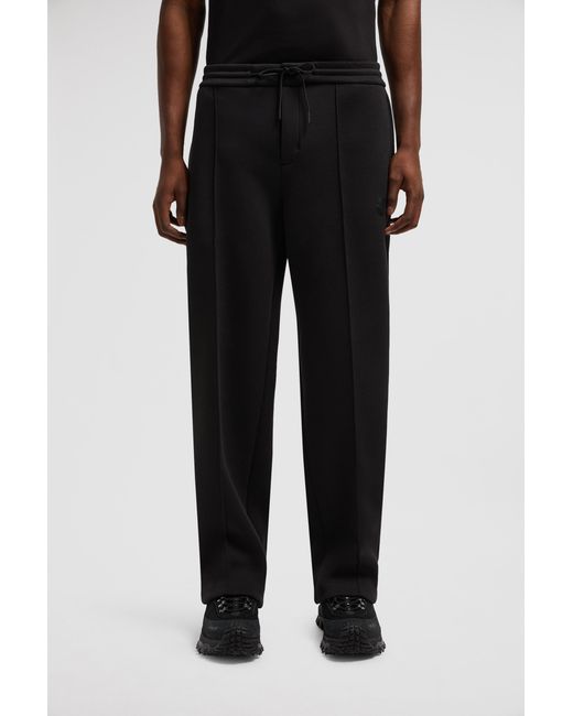 Moncler Black Logo Patch Cotton Neoprene Sweatpants for men