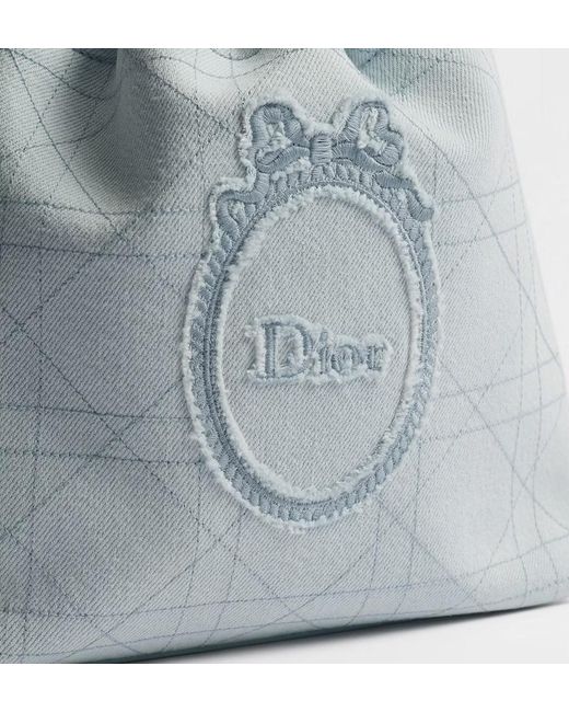Dior Blue Blooming Drawstring Handbag