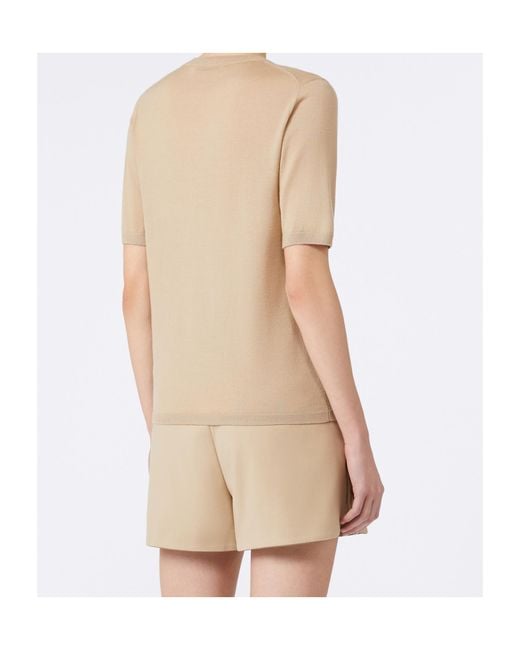 Max Mara Natural Gerico Short-Sleeved Knitted Jumper