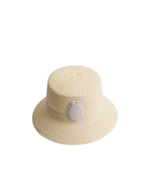 Dior Natural Iviera Médaillon Teddy-D Small Brim Bucket Hat
