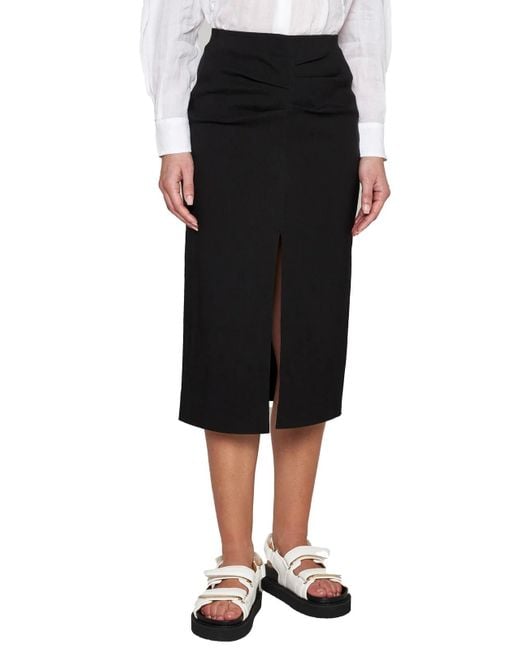 Isabel Marant Black Box Pleated Pencil Skirt