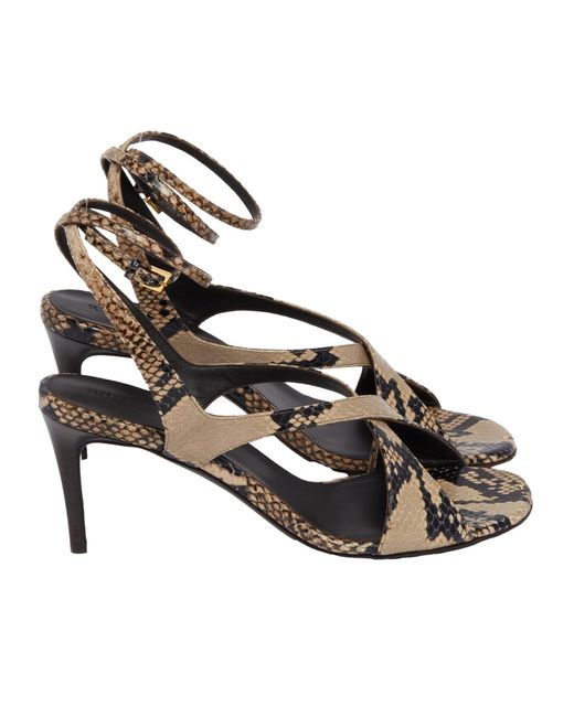 Khaite Metallic Round-Toe High-Heeled Sandals