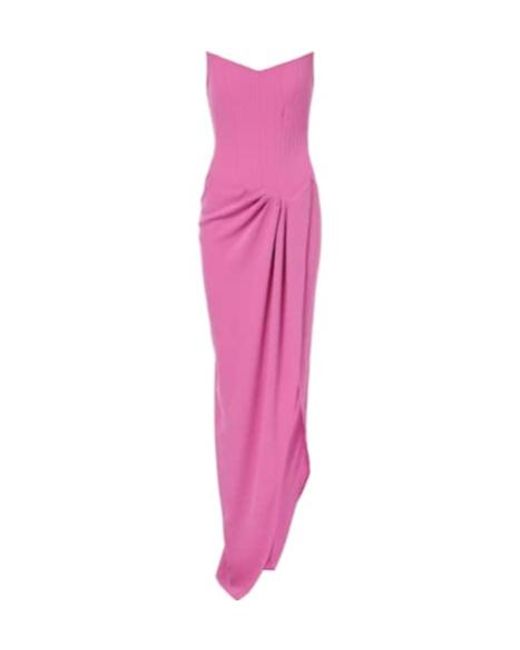 Alex Perry Pink Draped Crêpe Corset Gown