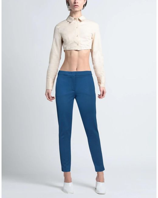 Max Mara Blue High-Waist Tapered Long Pants