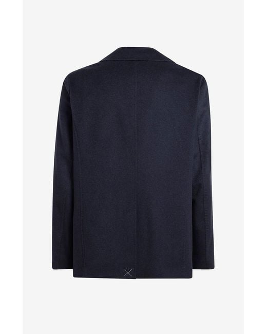 Etro Blue Cashmere Cloth Pea Coat for men