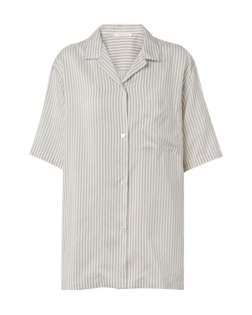 The Row White Lapel Short-Sleeved Shirt