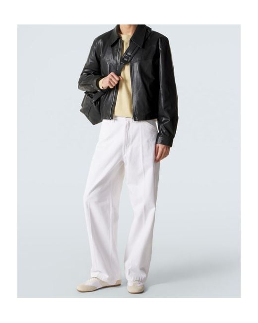 Lemaire Black Leather Blouson Jacket for men