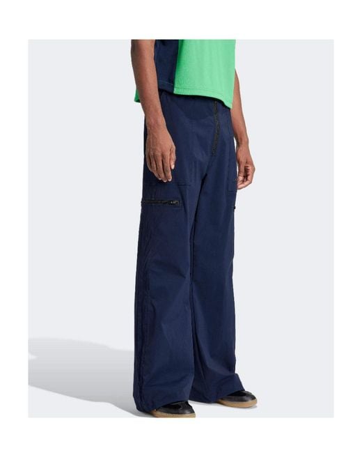 Adidas Originals Blue Adidas By Wales Bonner Stretch Cargo Tapered Trousers for men