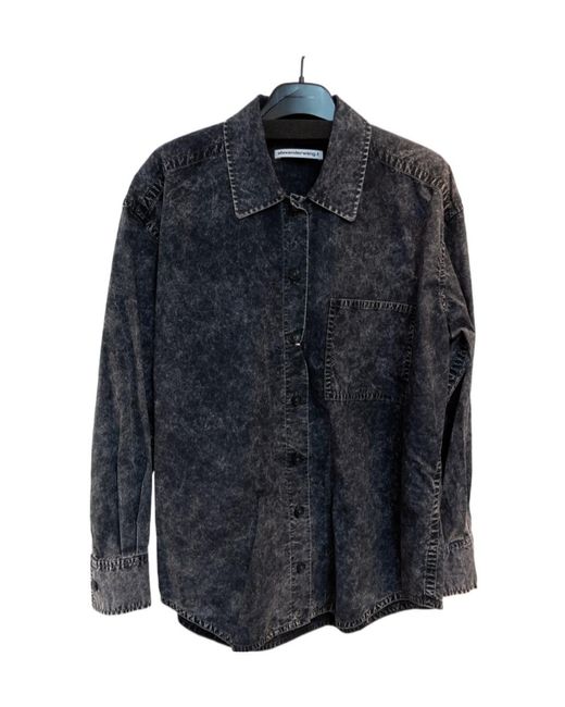 Alexander Wang Gray T By Curved Hem Oversized Shirt