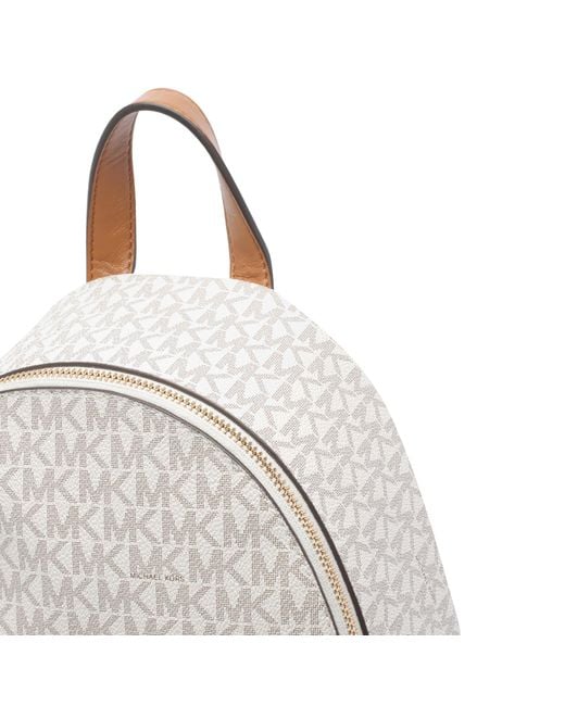 Michael Kors White Michael Tanner Medium Signature Logo Backpack