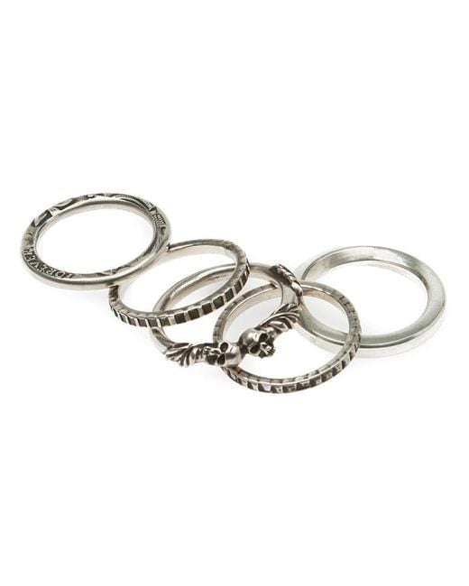 Werkstatt:münchen White Stacked Rings for men