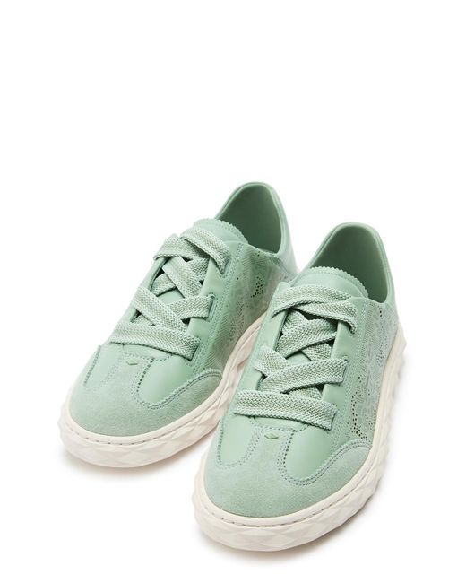 Jimmy Choo Green Diamond Light Flex Perforated Leather Sneakers
