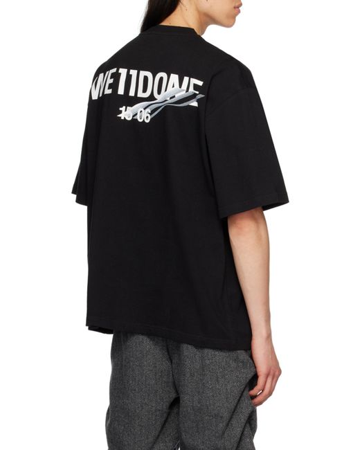 we11done Black Logo Cotton T-Shirt for men