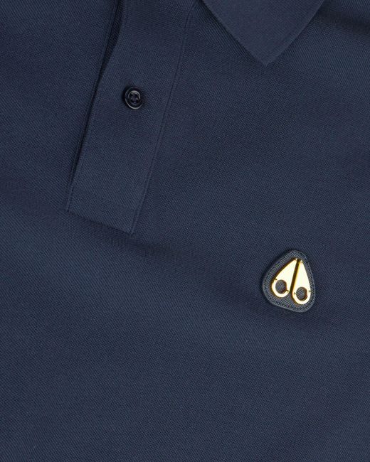 Moose Knuckles Blue Short-Sleeved Polo Shirt for men