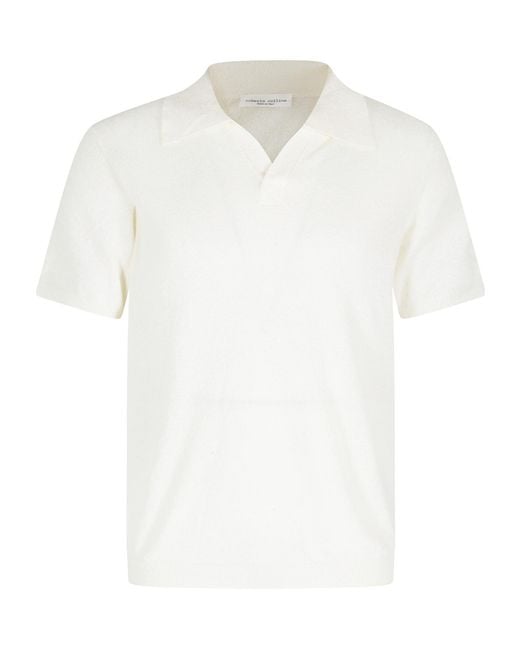 Roberto Collina White Short-Sleeved Polo Shirt for men