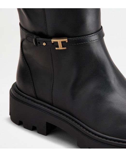 Tod's Black T Timeless Knee-High Boots