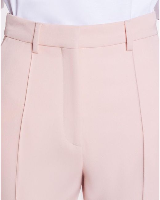 Lanvin Pink Pleated-Detail Flared Cropped Trousers