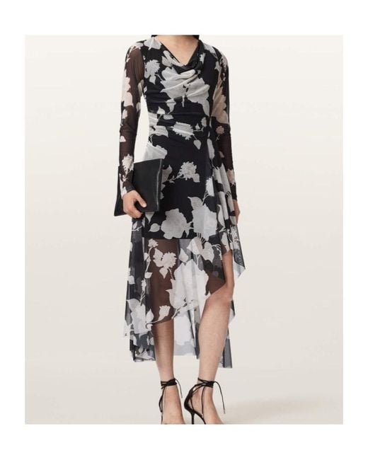 AllSaints Black Long-Sleeved Dress