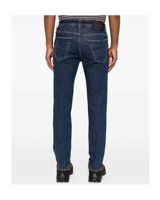 Jacob Cohen Blue Logo Patch Slim-Fit Jeans for men