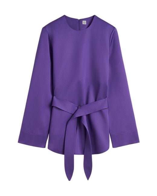 Totême Purple Belted Satin Tunic