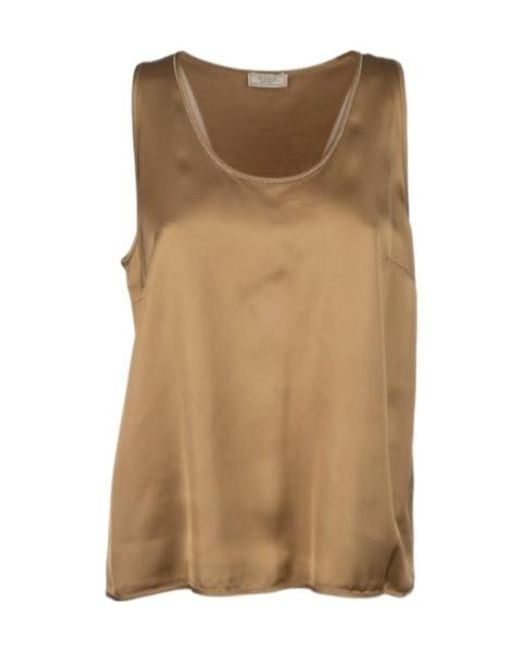 Peserico Brown Chain-Trim Top