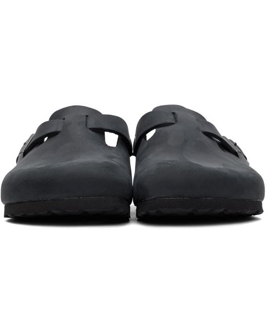 Birkenstock Brown Boston Side Buckle Slippers for men