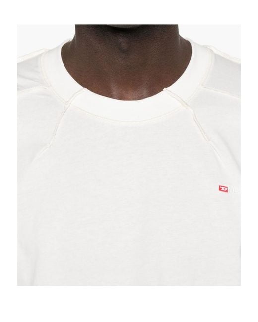 DIESEL White T-Crahor-Boxt-T1 Crewneck T-Shirt for men