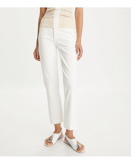 Tory Burch White Kick Flared Jeans
