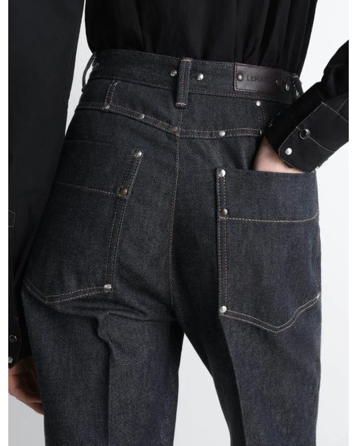 Lemaire Gray Panelled Studded Trousers