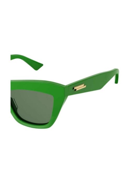 Bottega Veneta Green Eyewear Cat-Eye Frame Sunglasses