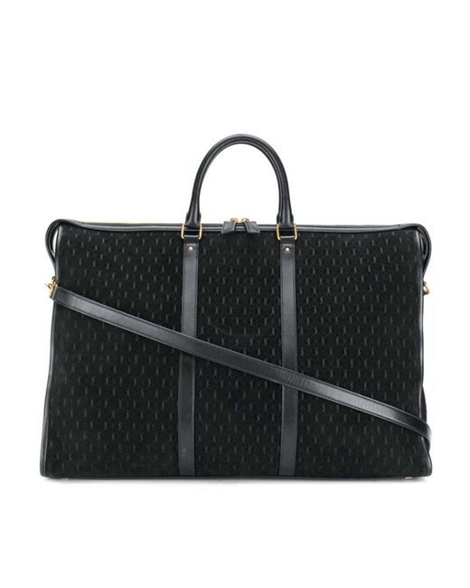 Saint Laurent Black Monogram Pattern Holdall Bag for men