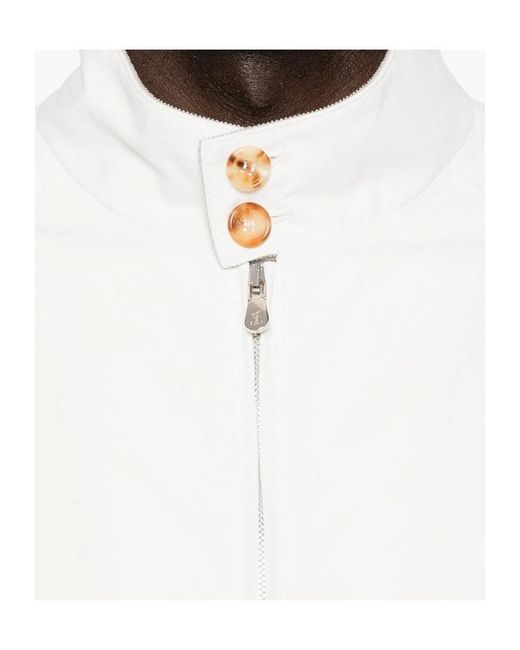 Brunello Cucinelli White Water-Resistant Gabardine Outerwear Jacket for men