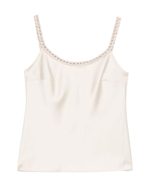 D.exterior White Thin-Strapped Tank Top