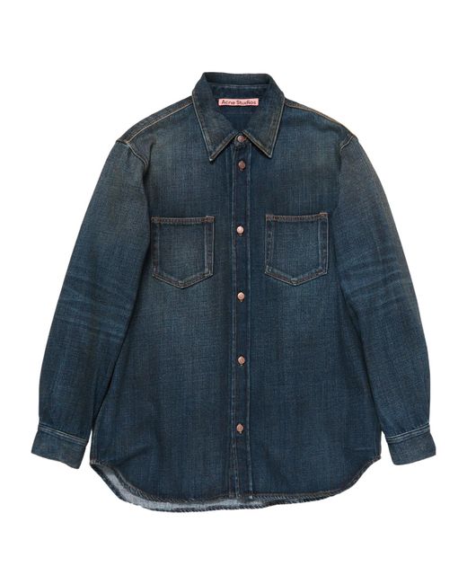 Acne Blue Double-Pocket Denim Shirt for men