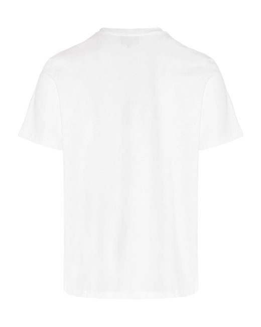 A.P.C. White Logo Embroidered Crewneck T-Shirt for men
