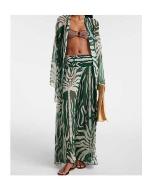 Johanna Ortiz Green Printed Beach Cover-Up