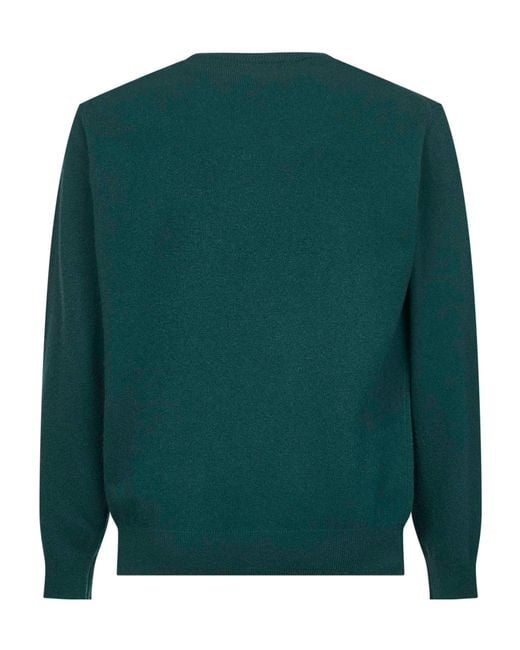 Mc2 Saint Barth Green Ribbed Crewneck Sweaters for men