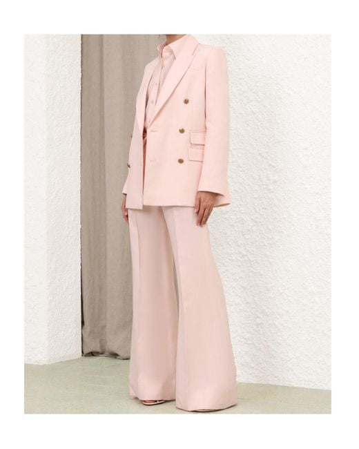 Zimmermann Pink Crush Double Breasted Jacket
