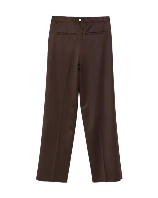 Lardini Brown Pleated Straight-Leg Trousers for men
