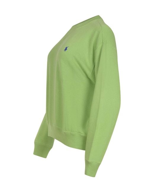 Polo Ralph Lauren Green Logo Embroidered Crewneck Sweatshirt