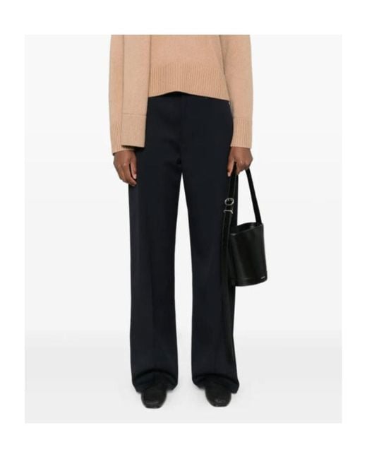 Jil Sander Blue Button-Fastening Trousers