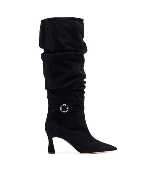 Malone Souliers Black Melina 70 Suede Knee-High Boots